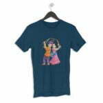 Navratri Dandiya Raas Men's Round Neck Half Sleeve T-shirt its clover