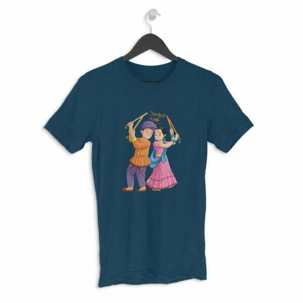 Navratri Dandiya Raas Men's Round Neck Half Sleeve T-shirt its clover