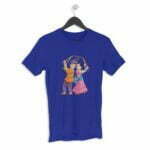 Navratri Dandiya Raas Men's Round Neck Half Sleeve T-shirt its clover