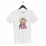 Navratri Dandiya Raas Men's Round Neck Half Sleeve T-shirt its clover