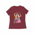 Navratri Dandiya Raas Women's Round Neck T-shirt its clover