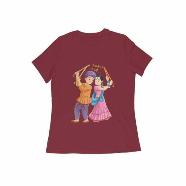 Navratri Dandiya Raas Women's Round Neck T-shirt its clover
