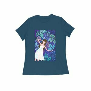 Leaf blue Women's Round Neck T-shirt