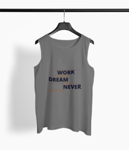 Work Hard Quote Round Neck Vest - Its Clover
