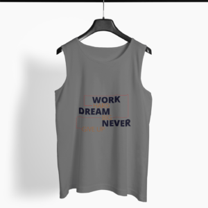Work Hard Quote Round Neck Vest - Its Clover