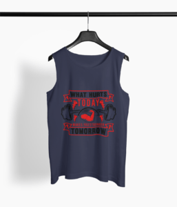 Workout Quote Round Neck Vest - Its Clover