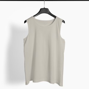 Plain Grey Melange Men's Round Neck Vest its clover