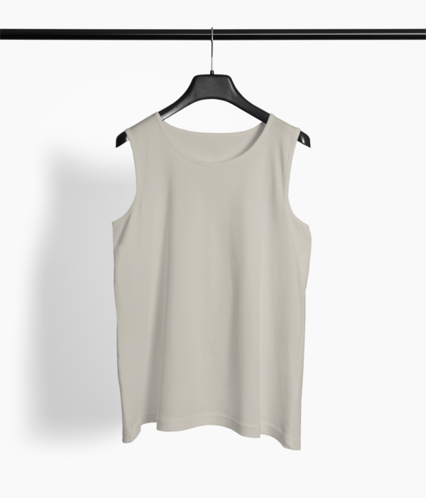 Plain Grey Melange Men's Round Neck Vest its clover