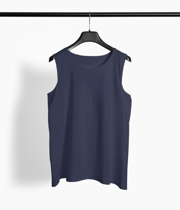 Plain Navy Blue Men's Round Neck Vest its clover