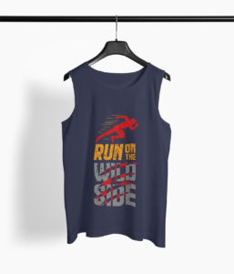 Run Quote Round Neck Vest - Its Clover