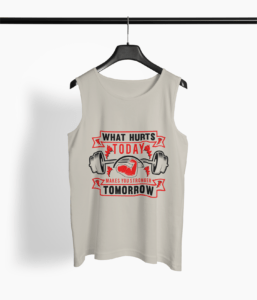 Workout Quote Round Neck Vest - Its Clover