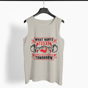 Workout Quote Round Neck Vest - Its Clover