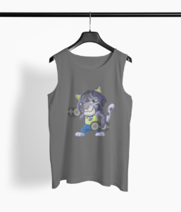 Blue Tiger Round Neck Vest - Its Clover