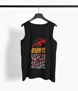 Run Quote Round Neck Vest - Its Clover