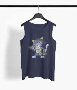 Blue Tiger Round Neck Vest - Its Clover