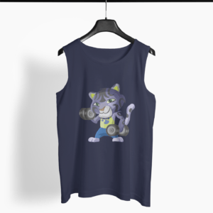 Blue Tiger Round Neck Vest - Its Clover