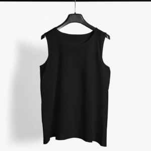 Plain Black Men's Round Neck Vest
