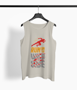 Run Quote Round Neck Vest - Its Clover