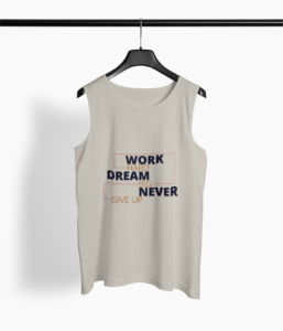 Work Hard Quote Round Neck Vest - Its Clover