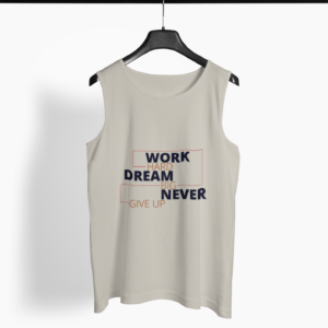 Work Hard Quote Round Neck Vest - Its Clover