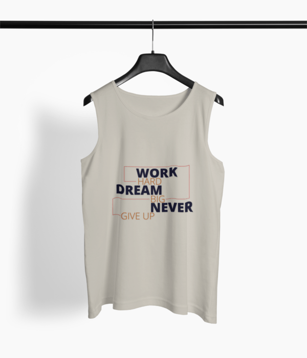 Work Hard Quote Round Neck Vest - Its Clover