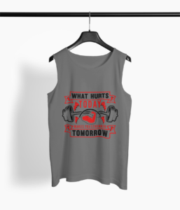 Workout Quote Round Neck Vest - Its Clover
