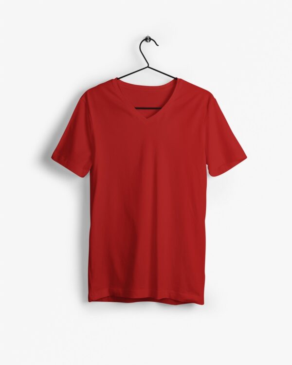 Plain Red Men's V-Neck Half Sleeve T-shirt its clover