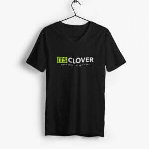 Its clover official Men's V-Neck Half Sleeve T-shirt its clover