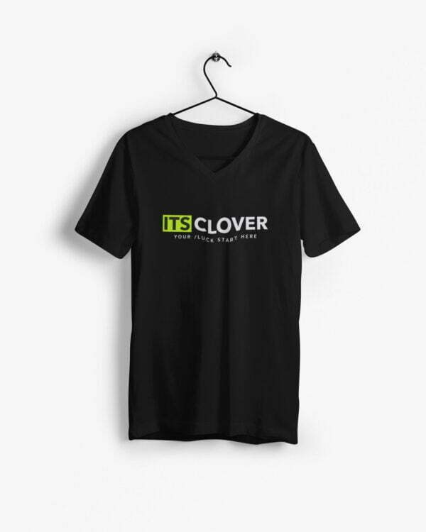 Its clover official Men's V-Neck Half Sleeve T-shirt its clover
