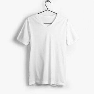 Plain White Men's V-Neck Half Sleeve T-shirt its clover