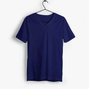 Plain Royal Blue Men's V-Neck Half Sleeve T-shirt its clover