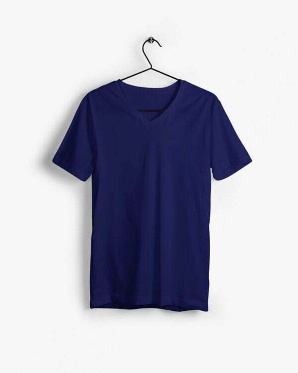 Plain Royal Blue Men's V-Neck Half Sleeve T-shirt its clover
