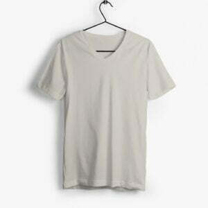 Plain Grey Melange Men's V-Neck Half Sleeve T-shirt its clover