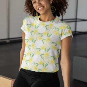 Yellow floral Women's All over print Crop Top - Its Clover