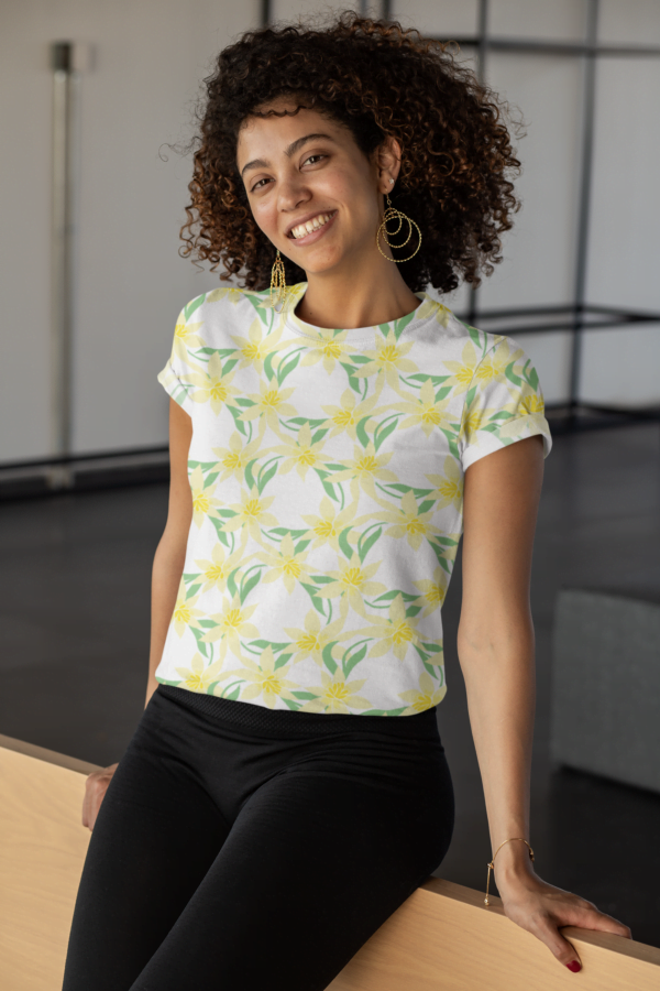 Yellow floral Women's All over print Crop Top - Its Clover