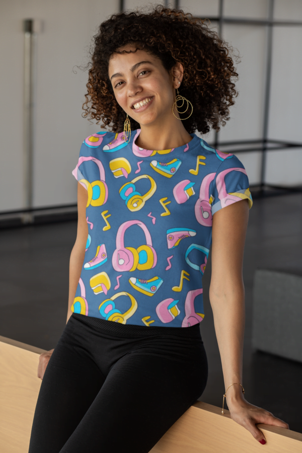 Music Blue Style Women's All over print Crop Top - Its Clover