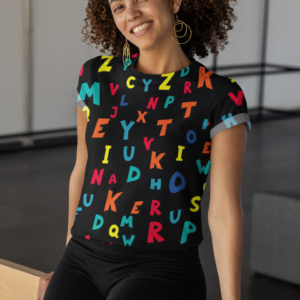 Alphabet Style Women's All over print Crop Top - Its Clover