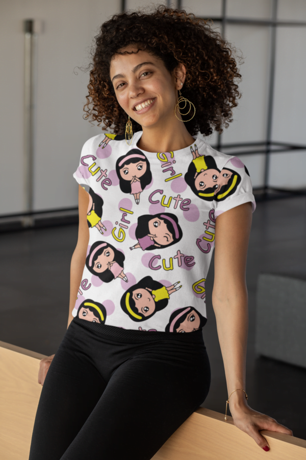 Cute Style Women's All over print Crop Top