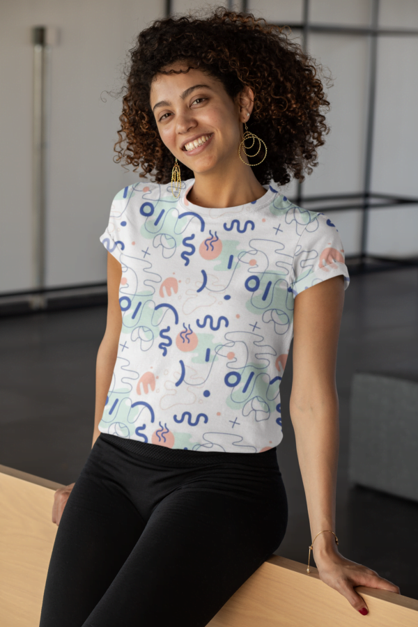 Abstract White Style Women's All over print Crop Top - Its Clover