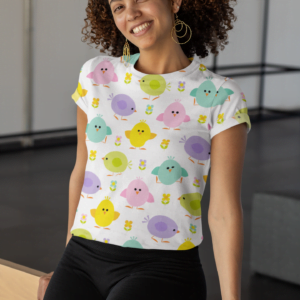 White Cute Style Women's All over print Crop Top - Its Clover