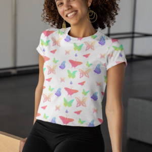 Butterfly Style Women's All over print Crop Top - Its Clover