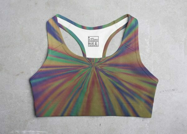 Multiple Stripe Color Style Women's All over print Sports Bra its clover