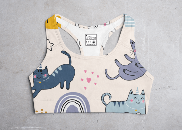 Cat Yoga Style Women's All over print Sports Bra - Its Clover