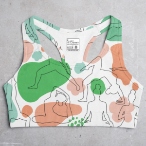 Yoga white Style Women's All over print Sports Bra - Its Clover