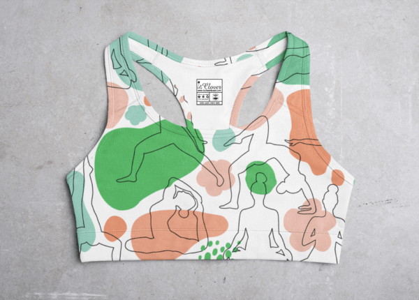Yoga white Style Women's All over print Sports Bra - Its Clover