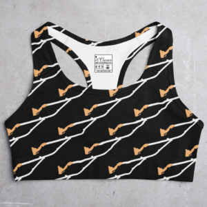 Black Pattern Style Women's All over print Sports Bra - Its Clover