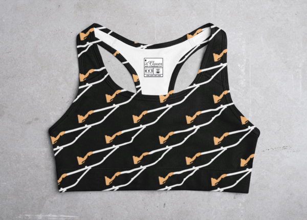 Black Pattern Style Women's All over print Sports Bra - Its Clover