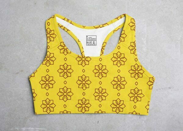 Yellow Thai Style Women's All over print Sports Bra its clover