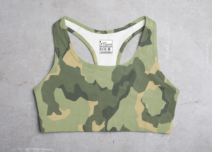 Army Style Women's All over print Sports Bra - Its Clover