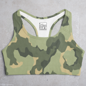 Army Style Women's All over print Sports Bra - Its Clover